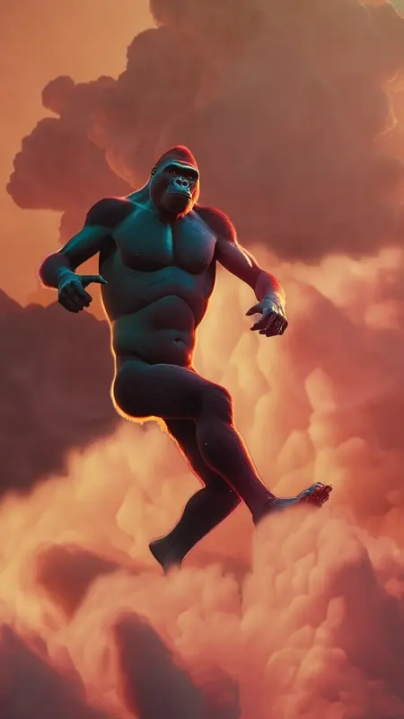 3D Animation Gorilla walking on clouds 01 sound.mp4